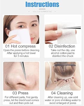 Stainless Steel Blackhead Remover Kit,Pimple Popper Tool Kit,Blackhead Remover Tweezers,Black Head Remover for Face,3 Shapes and 5 Sets of Beauty Tool Series with Storage Case