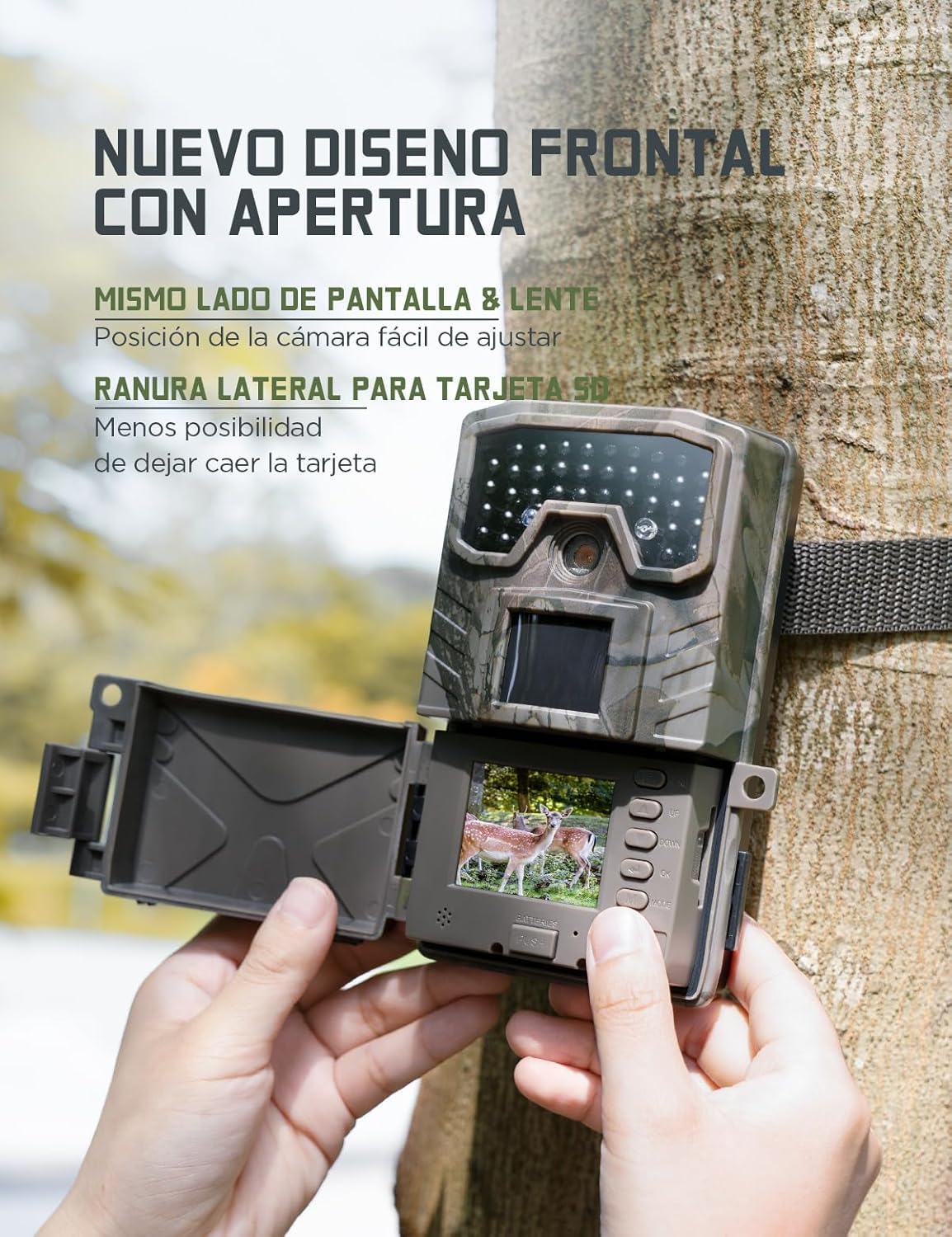 CEYOMUR Cámara de Caza 4K 30fps, 48MP Camara Fototrampeo con Visión Nocturna, Diseño de Temporizadorn, IP66 Prueba de Agua para Monitoreo de Vida Silvestre y Vigilancia del Hogar