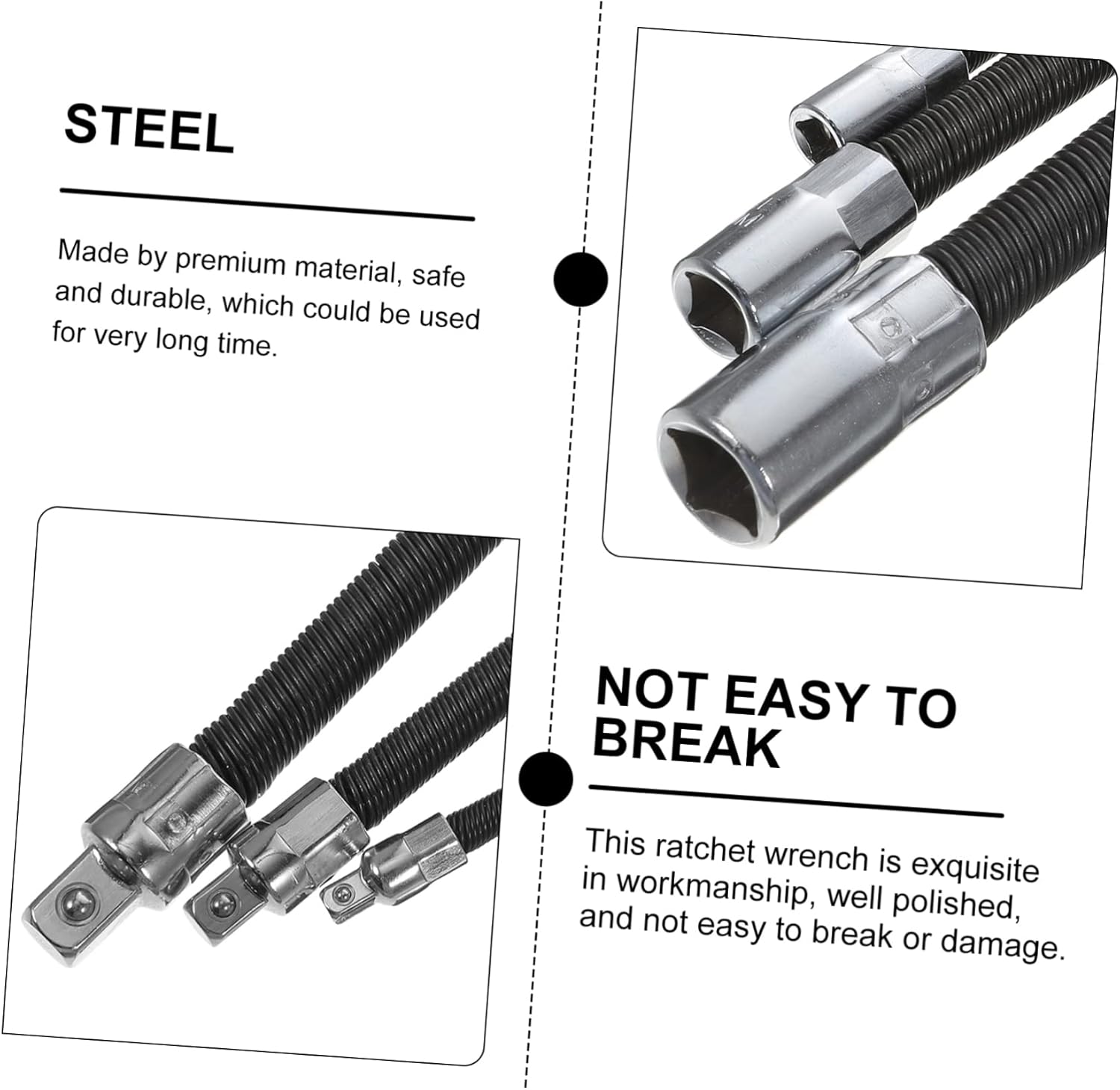 OSALADI 1set Flexible Wrench Extender Rod Socket Extension Bar for Automotive Repair Light Weight and Design Compatible with Drill and Hand Wrench Versatile Tool for Home Repair and Construction