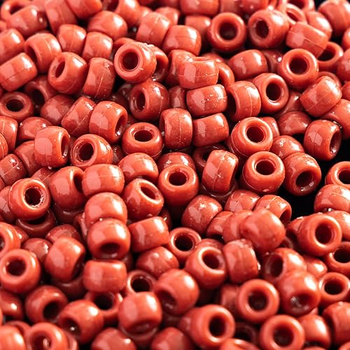 Miniatura 4 de 1000 cuentas de poni de 0.236 x 0.315 pulgadas a granel para manualidades, pulseras, collares, joyería, aretes, trenzado de cabello (rojo vino)