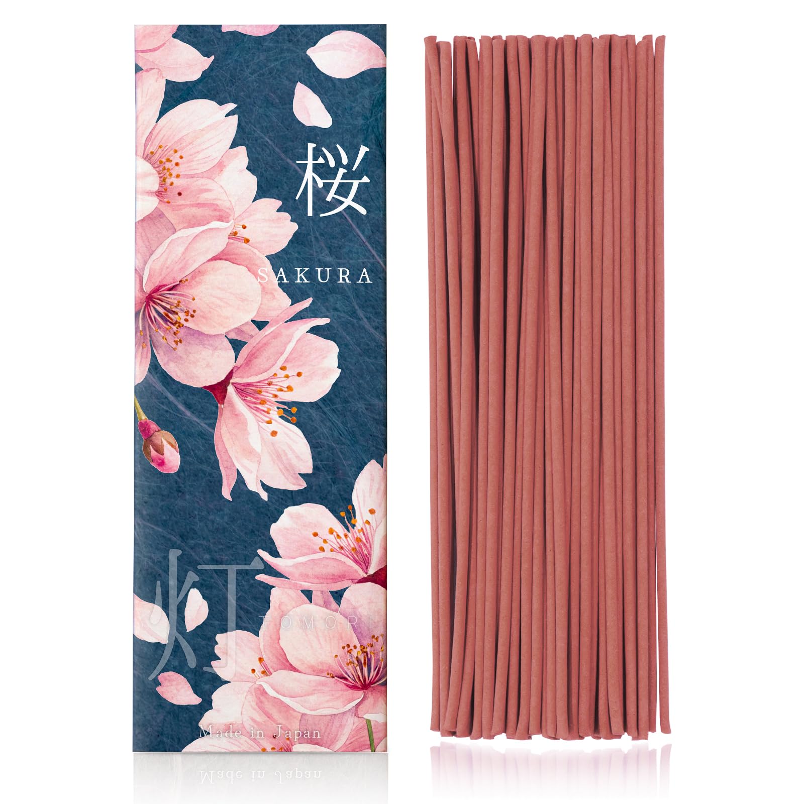 (Quiet Night, Sweet Melting Cherry Blossom Scent) Cherry Blossom Incense Sticks, Approx. 60 Sticks, Made in Japan, Naturally Sourced in Tanjijima Sakura, Incense Free, Present, Gift, Mother's Day