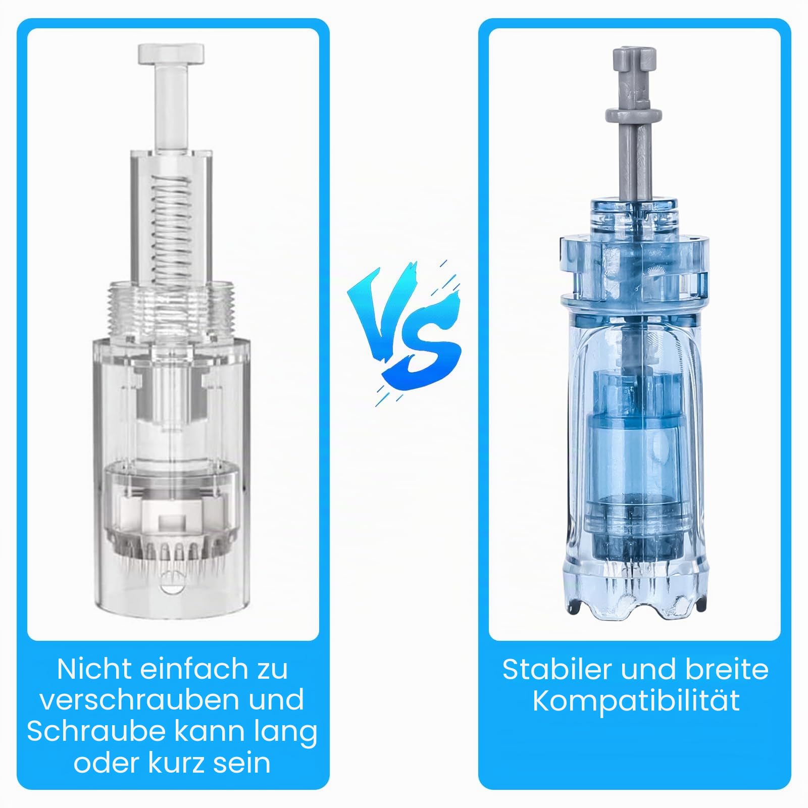 Microneedling Nadeln 10 Stück, 12 Pin-Ersatznadelpatronen für Dermapen M8S/A8S/A9, 10 Stück/Packung, 3 Steckplätze Design