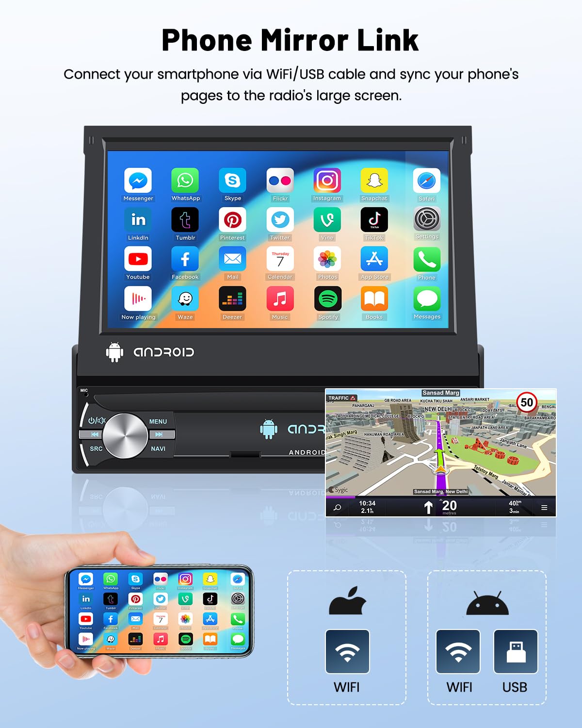 JUNHUA 9" Android 2+32GB Autoradio Navi Für Smart Fortwo III Forfour 453 2014-2022 Low-end Unterstätzt Wireless Carplay Android Auto GPS Bluetooth