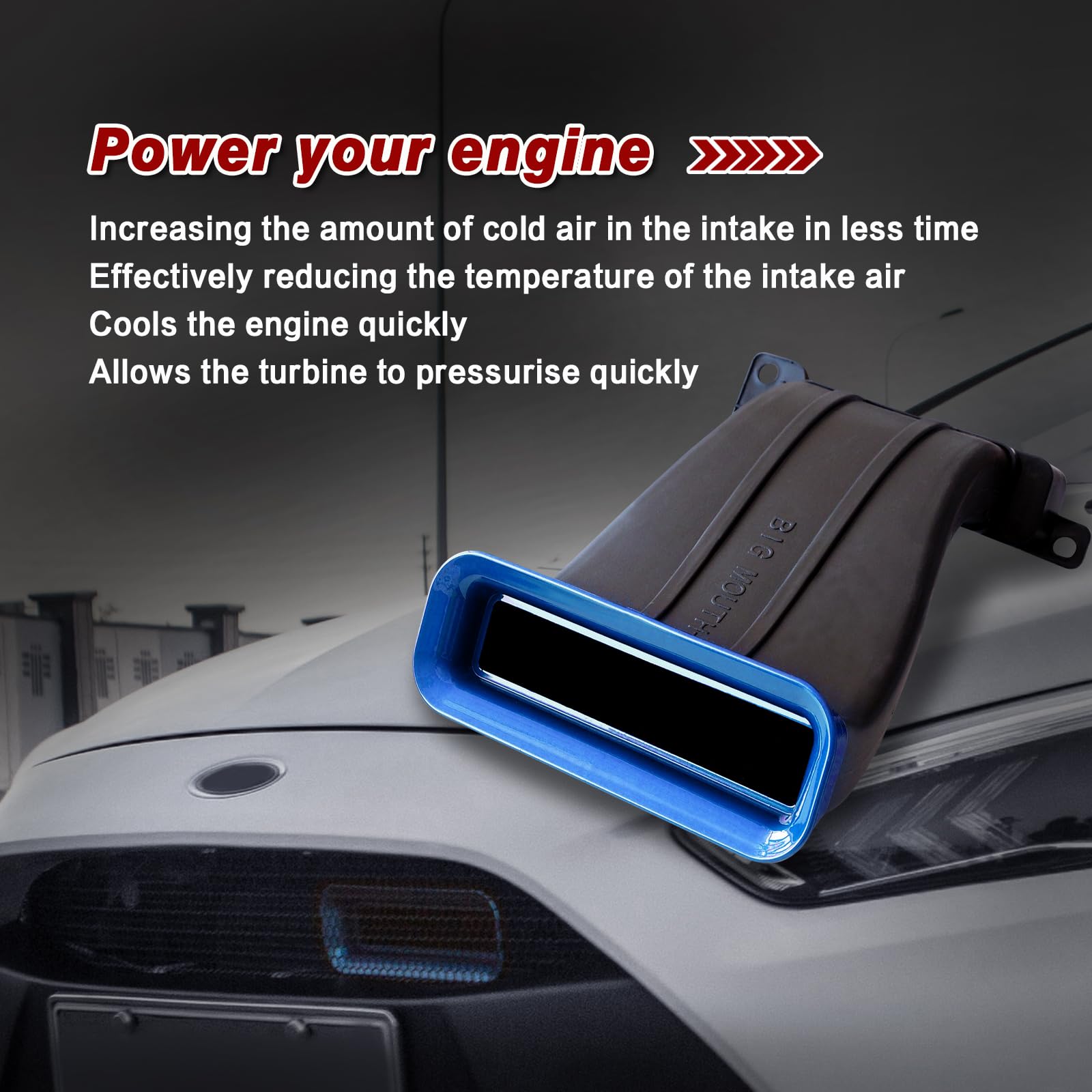 Snorkel de admisión de aire compatible con Focus MK3.5 ST RS 2012-2018, kits de admisión de aire frío, Focus ST Performance Big Mouth Blue