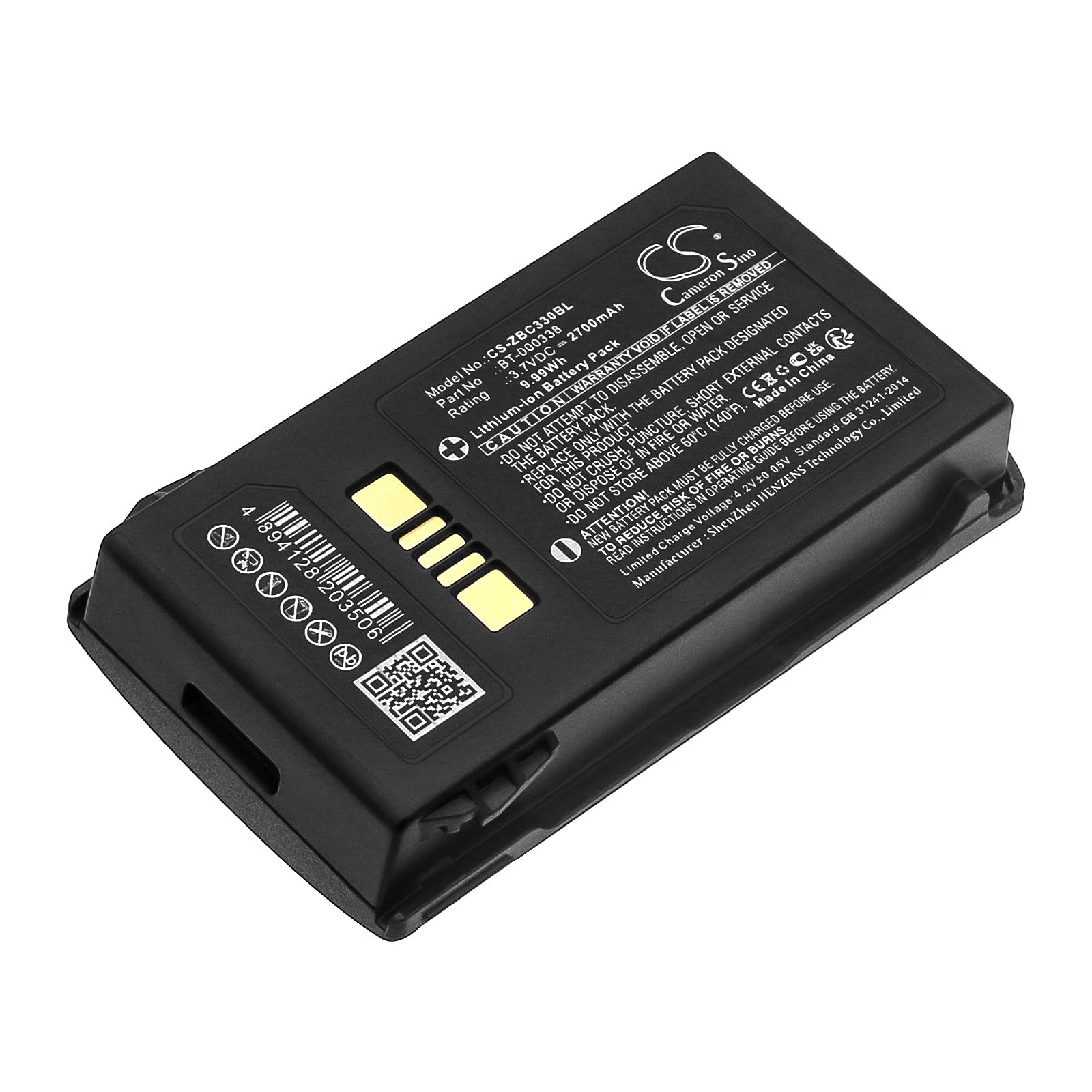 TECHTEK Batteria 2700mAh compatibile con [Zebra] MC33, MC330, MC3300, MC330K, MC330M sostituisce BT-000337, BT-000338, BTRY-MC33-27MA-01