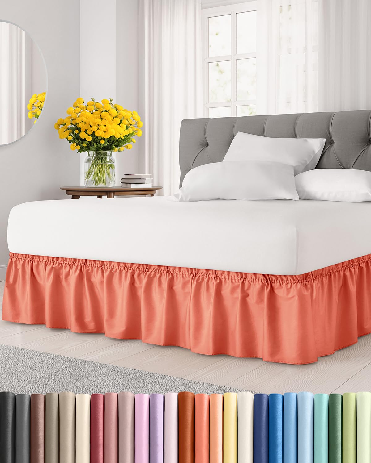 CGK Wrap Around Bed Skirt - College Dorm Room - 16" Inch, Twin/Twin XL