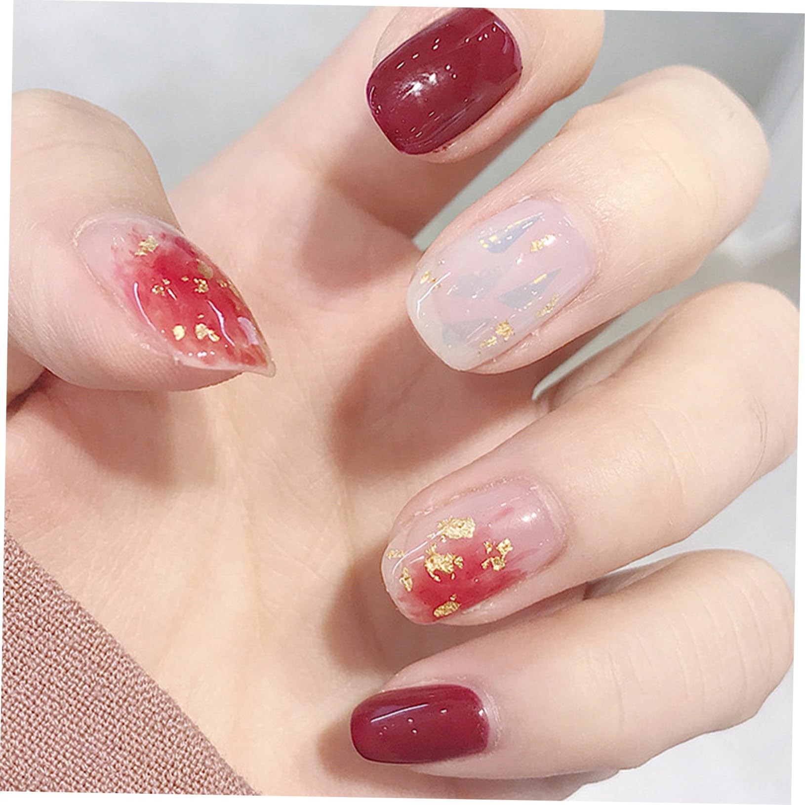 Beaupretty 3piezas Kit De Accesorios Para Arte De Uñas Metálicos Dorados Rojos y Plateados Transferencia Para Decoración De Manicura y Nail Art