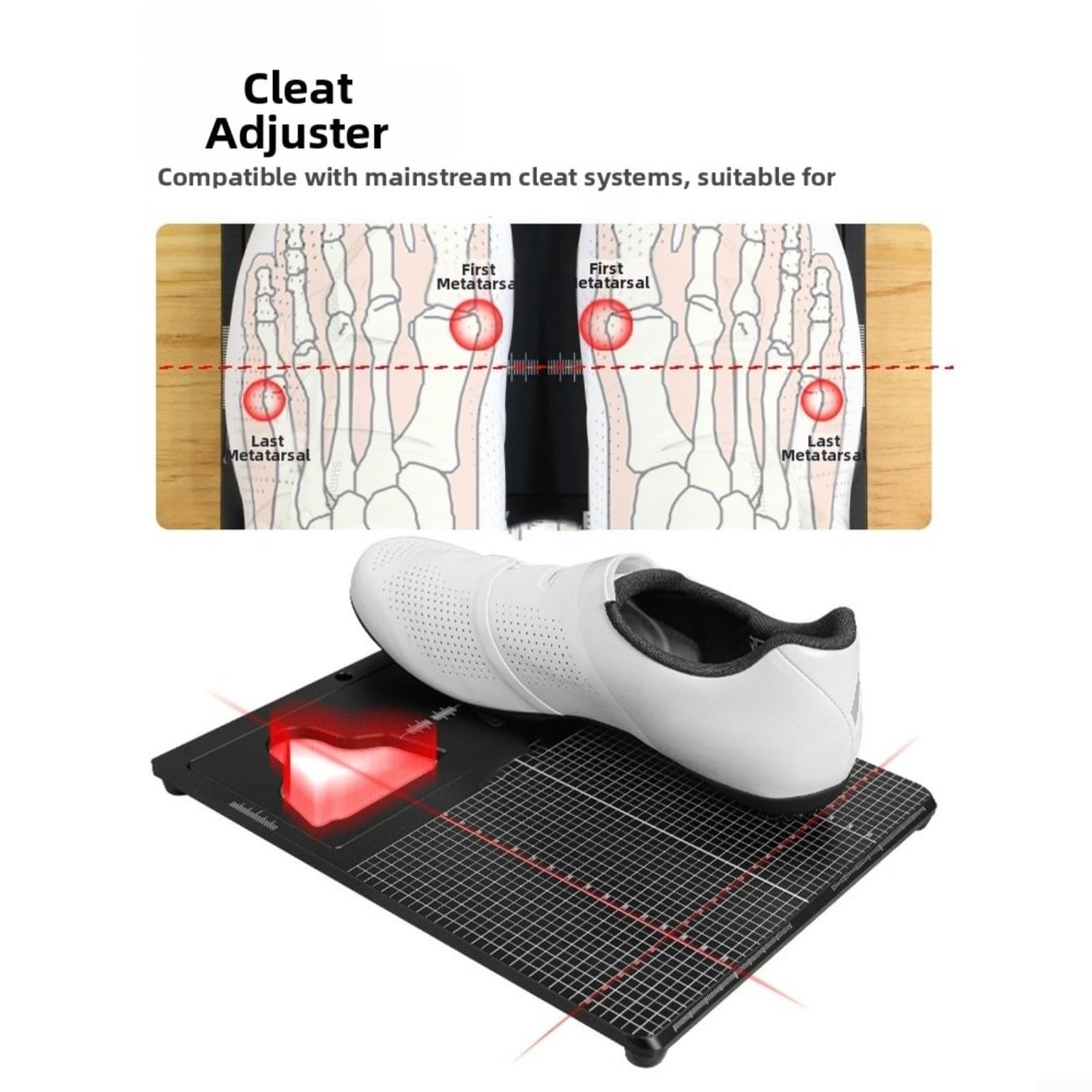Strumento di regolazione tacchetti, per sistemi SPD e Look, pedali per mountain bike e bici da strada, in lega di alluminio, nero, 29 x 225 cm, per ciclisti (per LOOK)