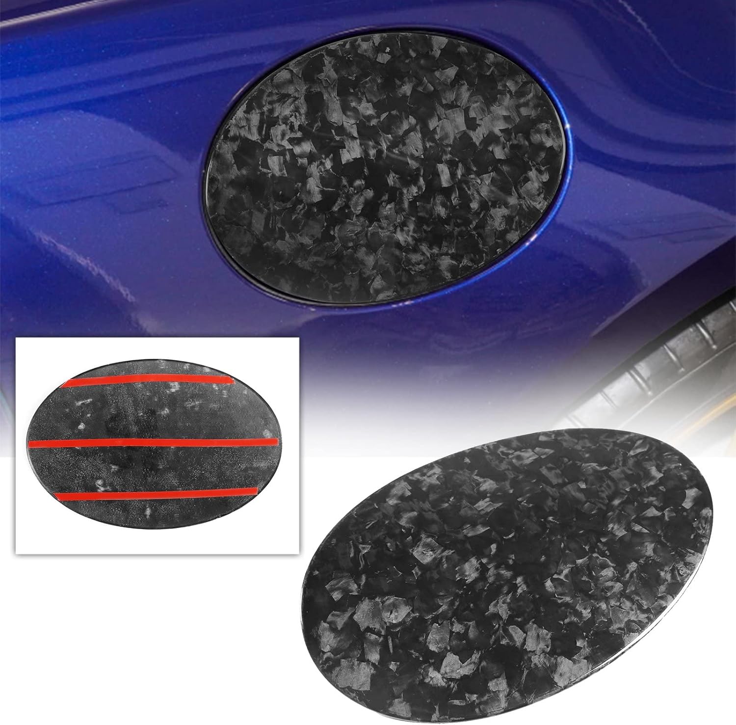 Fuel Oil Gas Tank Cover Cap Trim for Porsche 911 2019-2022 Forged Carbon Fiber