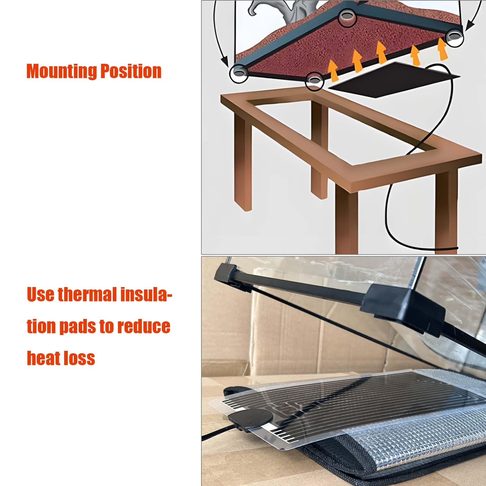 Reptile Heat Mat with Adjustable Temperature Control, Terrarium Heat Warm mats for Pet Tank Tortoise/Snakes/Lizard/Gecko(28W, Large 28 * 28 cm) — view 5