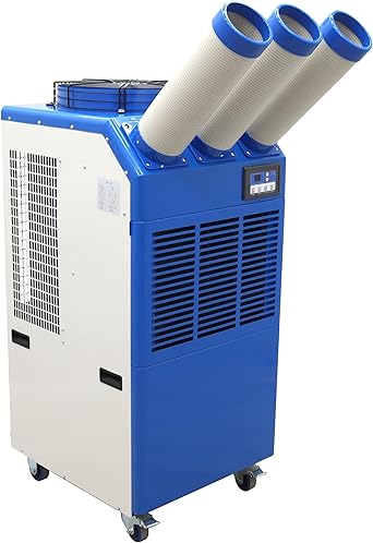 Portable Air Conditioner 22,178 BTU Industrial Spot Cooler Air Conditioner 910m3/h Mobile Outdoor Indoor Cooling Aircon with Three Column 220V 2400W
