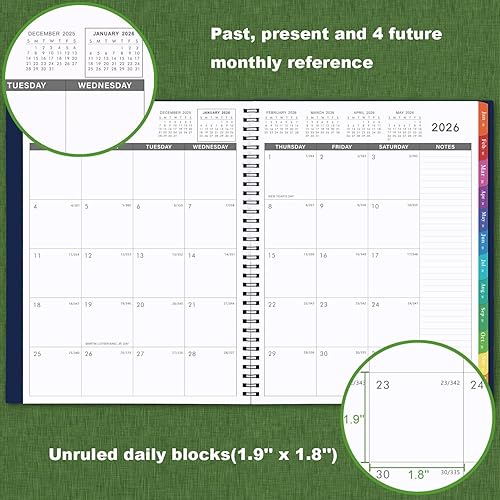 Miniatura 4 de Agenda mensual 2026  Agenda 2026, enero 2026  diciembre 2026, 9 x 11 pulgadas, agenda mensual 2026, calendario 2026 con encuadernación en espiral +