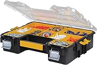 DEWALT DWST14825 Deep Pro Organizer: 10-Compartment Small Parts Storage Box with Removable Cups & IP53 Seal