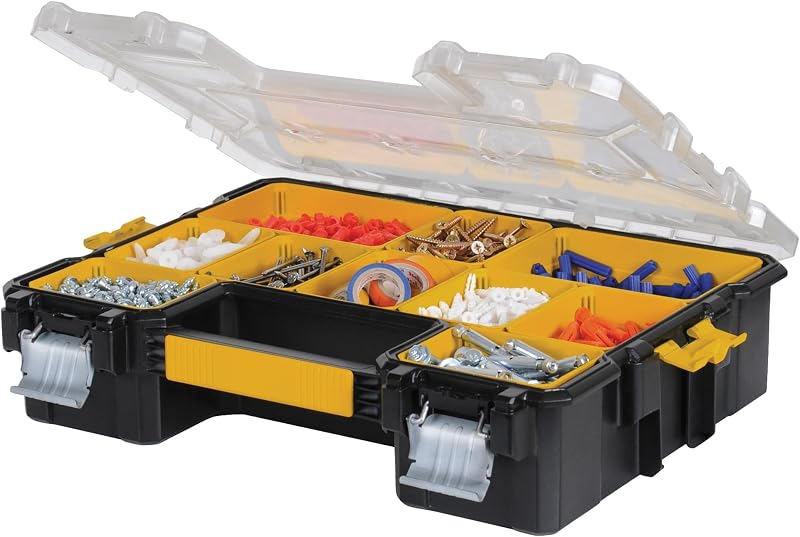 Small Parts Organizer, Hardware Storage Box with Removable Dividers, 10-Compartment (DWST14825)