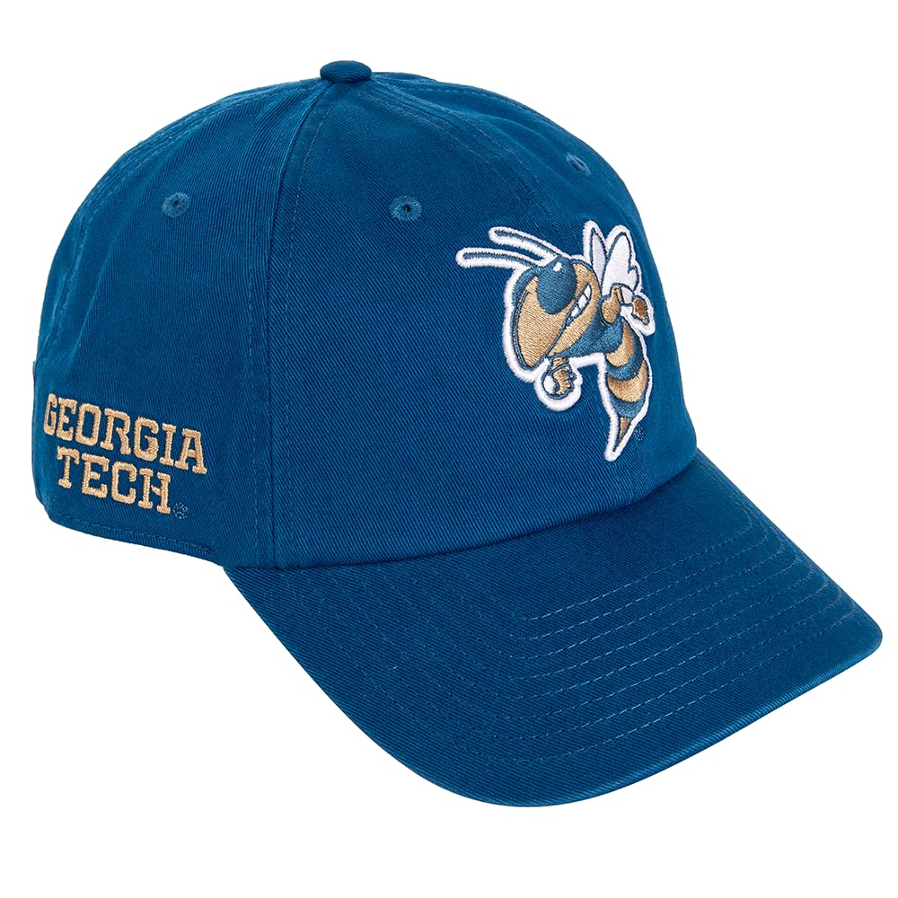 Desert Cactus Georgia Tech University Baseball Hat Yellow Jackets GT Institute of Technology Brimmed Embroirderd Hats Cap Adjustable Cloth Strap Adult (Style D1), Blue, One size