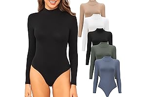 Women's 4/5 Pack Turtleneck Bodysuit -- Affordable Comfort for Everyday Wear