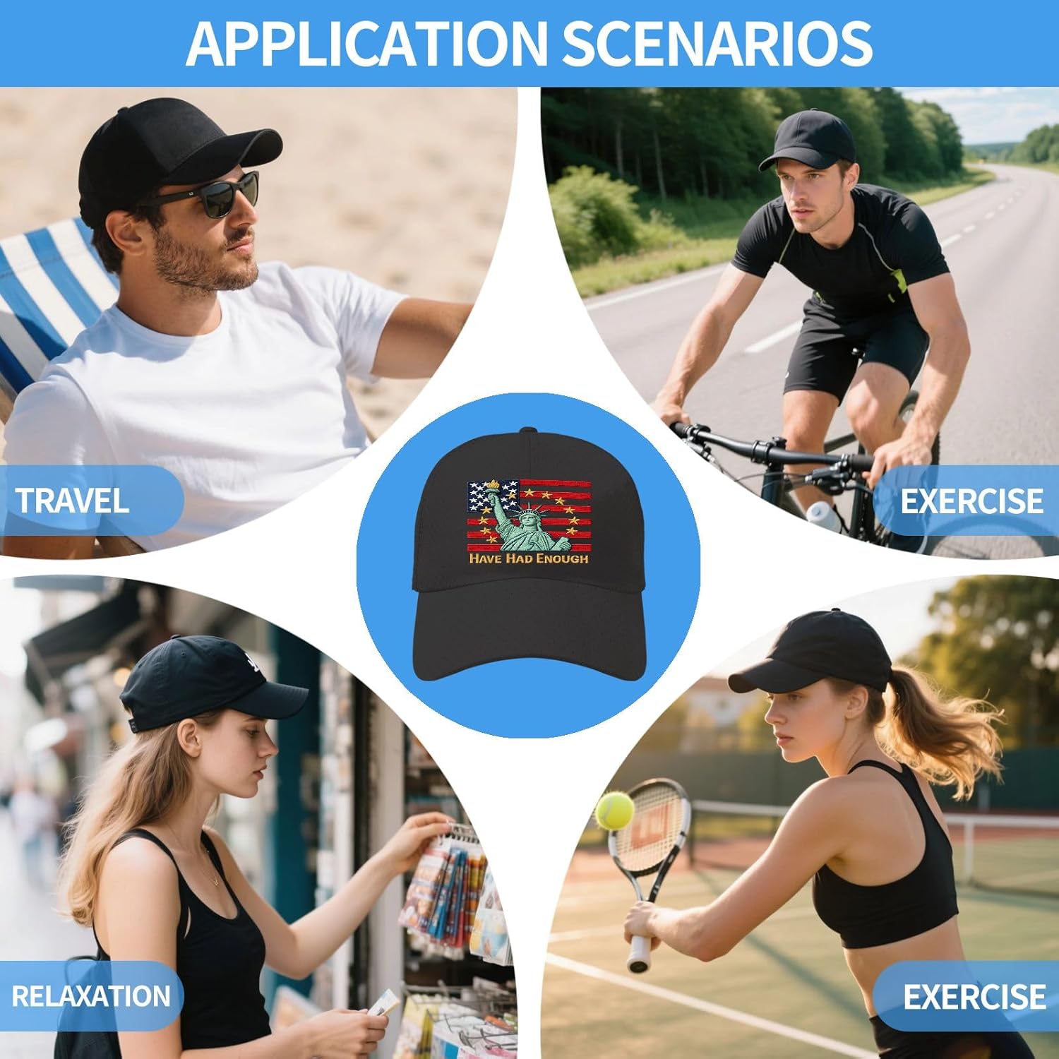 We The People Have Had Enough Cap, Hat Funny Caps for Grandpa Quick-Dry Baseball Cap - Image 8