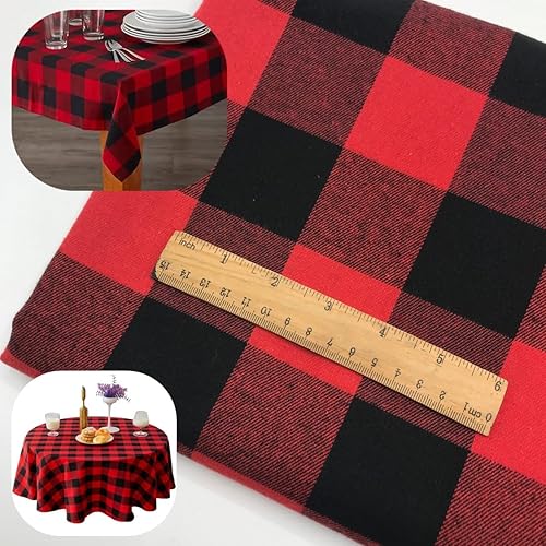 Miniatura 2 de Paquetes de tela a cuadros de búfalo rojo y negro para coser manualidades, manualidades, fiestas navideñas y decoraciones de fiesta
