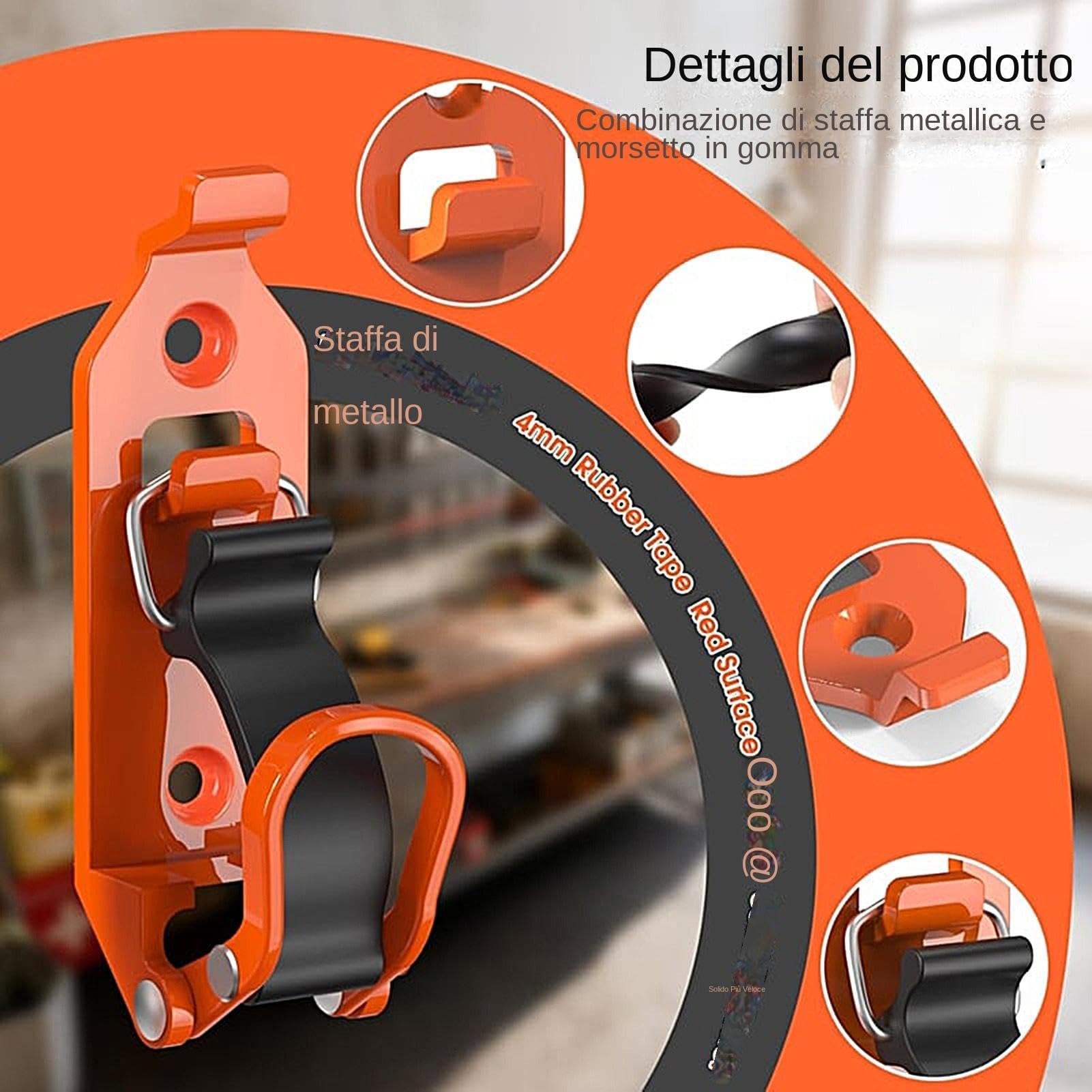 Per Supporto Per Pala - Clip Per Montaggio A Parete Da 18 Cm 0,28 Kg | Il Di Chiusura Pieghevole In Lega Di Zinco Protegge Gli Strumenti Per L'uso 'organizzazione Di Servizi Di Over
