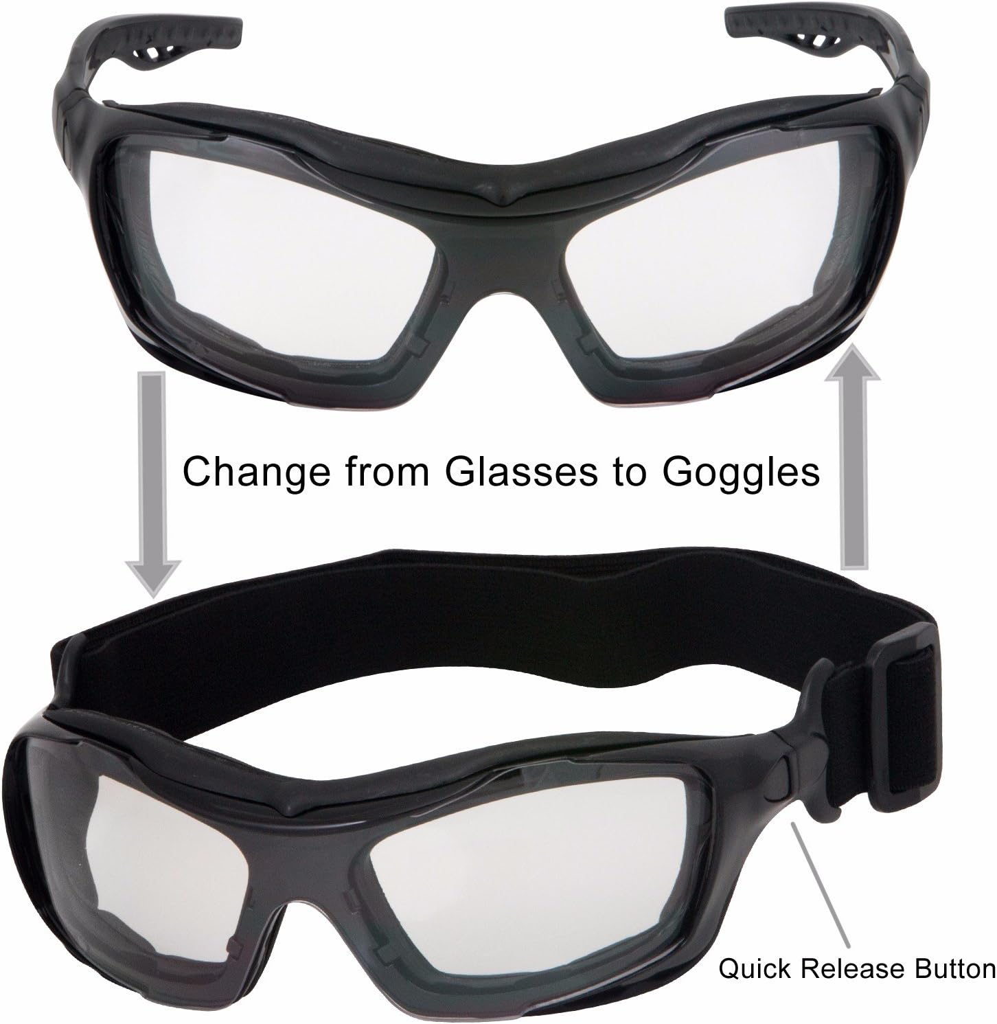 WYND Blocker Motorcycle Riding Glasses Extreme Sports Wrap Sunglasses (Black/Clear) - Image 4