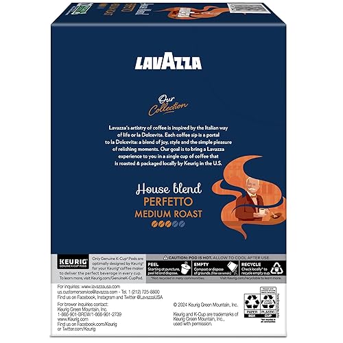 Miniatura 14 de Lavazza House Blend Perfetto, cápsulas Keurig K-Cup de una sola porción, café tostado medio, caja de 88 unidades (4 paquetes de 22)