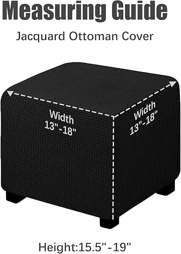 Miniatura 5 de Argstar Fundas otomanas de jacquard rectangular para sala de estar, funda elástica para otomana, funda elástica para otomana, protector de muebles