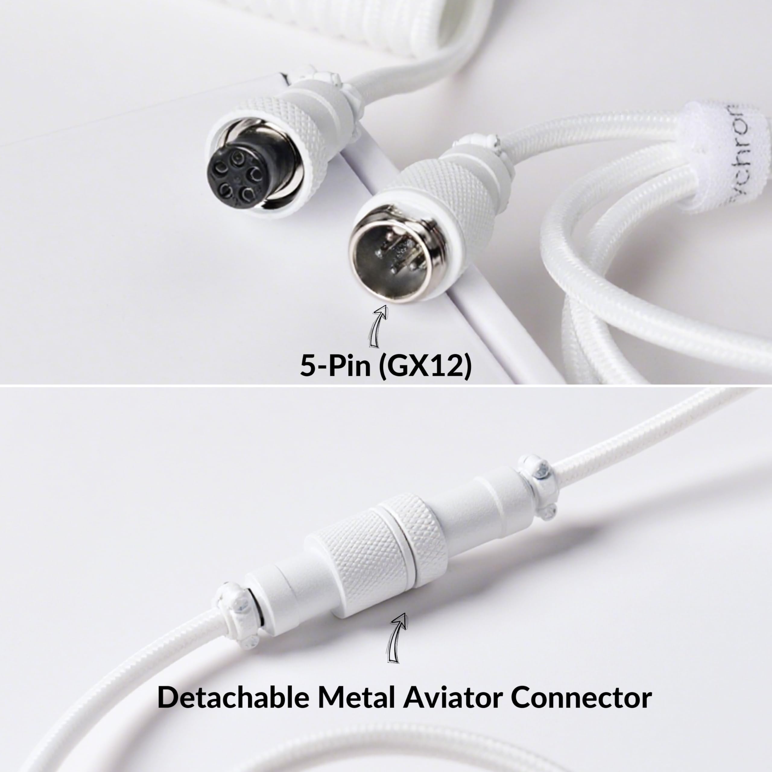Keychron Custom Coiled Aviator USB Cable - White : Amazon.in