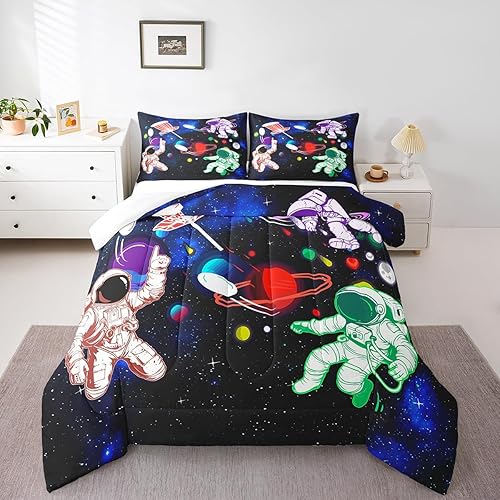 Miniatura 13 de Manfei Juego de edredón musical tamaño Queen, juego de ropa de cama con estampado de notas musicales retro para niños y niñas, decoración de Marrón