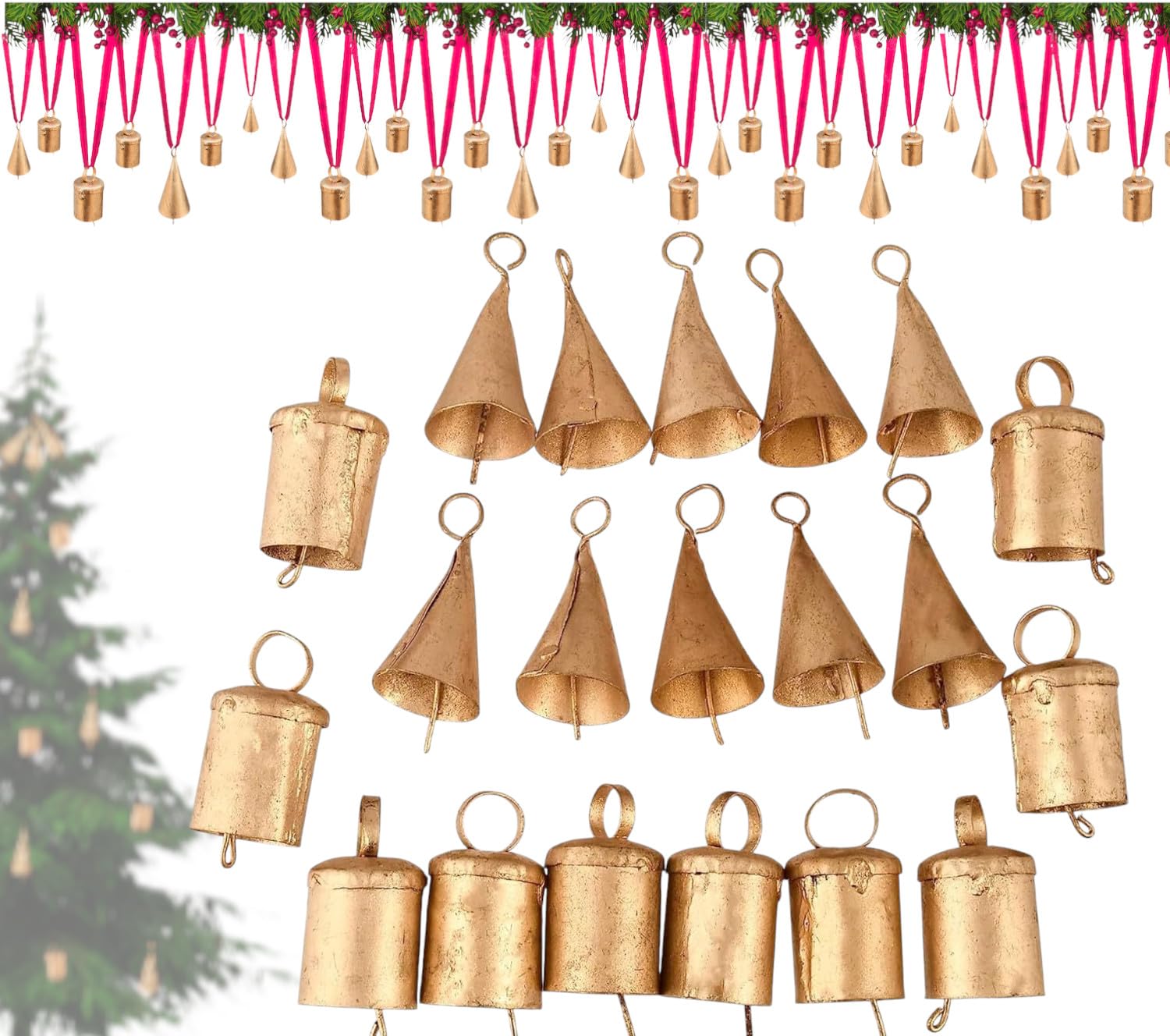 Amazon.com: Set of 20 Christmas Bells for Decoration - Small