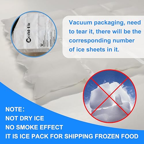 Miniatura 6 de Paquetes de hielo seco para envío de alimentos, 12 hojas, 12 celdashoja, paquetes de hielo para enfriador, envío perecederos de larga duración,