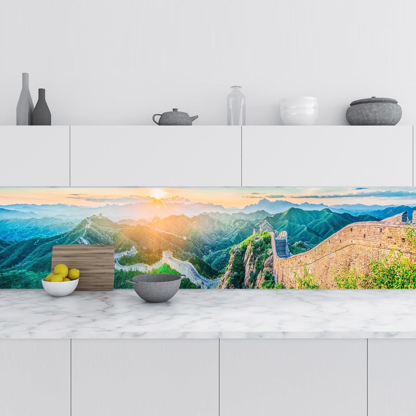 Mutfak Tezgah Arası Folyo Fayans Kaplama Folyosu Çin Seddi 60x400 CM