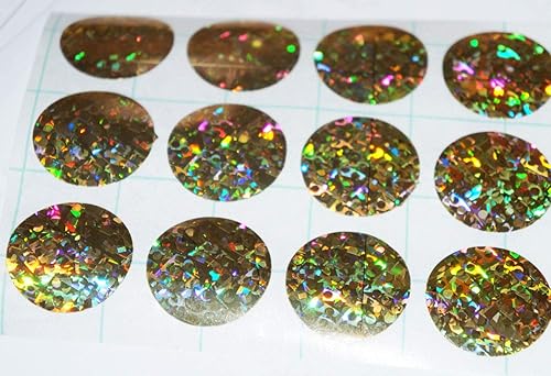 Miniatura 3 de 30 Gold hologram stickers, circle vinyl decals removable wallpaper, metallic nursery wallpaper, gold envelope seals, holographic stickers