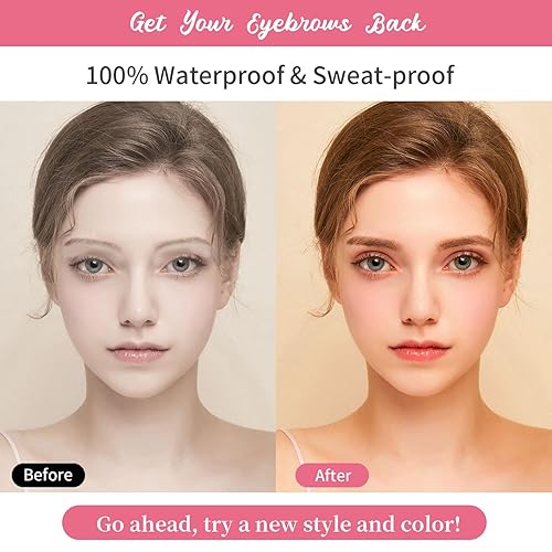 Miniatura 6 de 12 hojas de tatuaje de cejas impermeables, 120 pares de calcomanías de tatuaje de cejas temporales para mujeres y niñas, cejas falsas que se