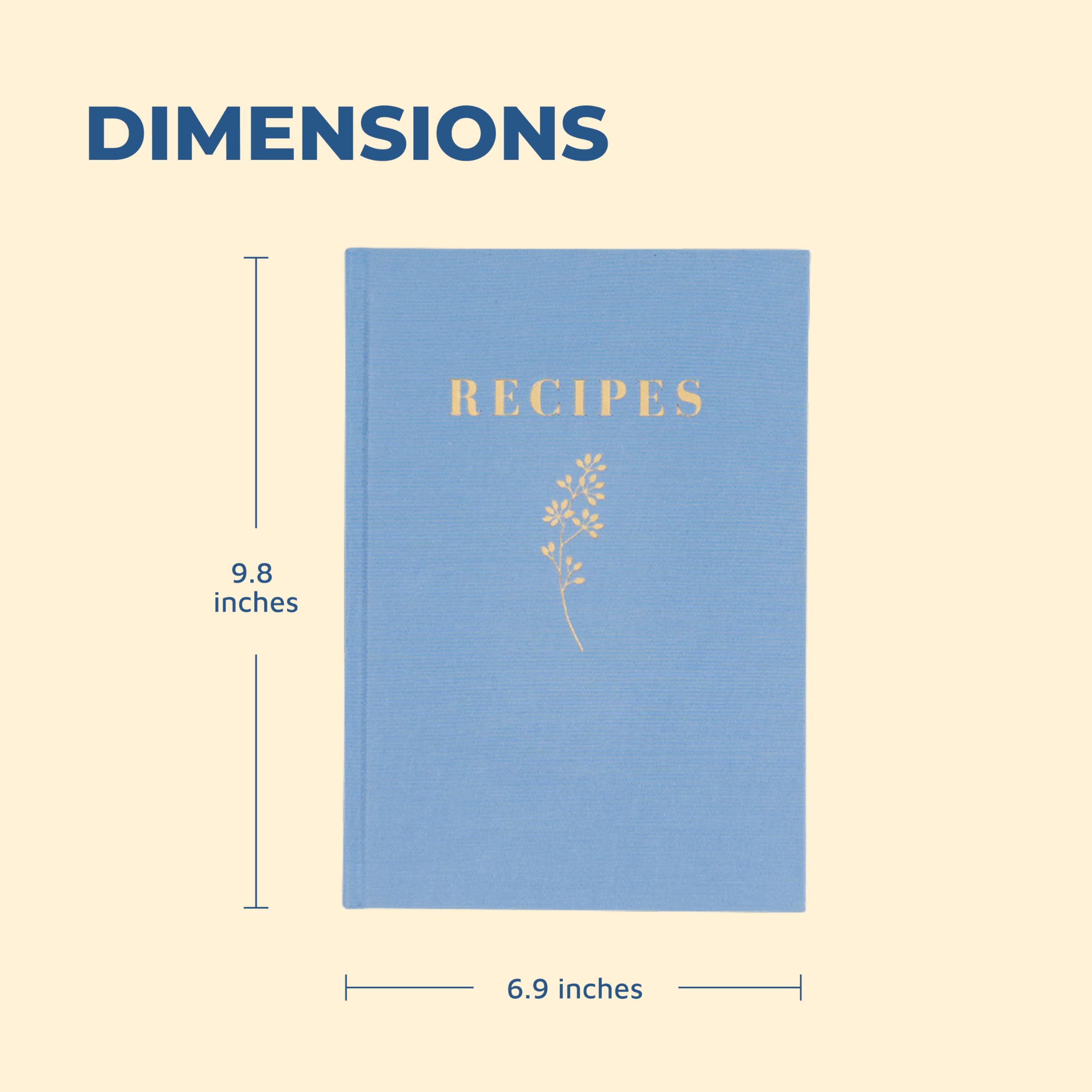 Hochwertiges Rezeptbuch zum Einschreiben eigener Rezepte, Hardcover-Leinen, mit eleganter Goldeinlage, Erinnerungsbuch für 150 Rezepte