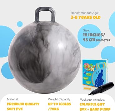 U&C Planet 18in Space Hopper for Kids Age 3 to 6, Outdoor Garden Bouncy Toy