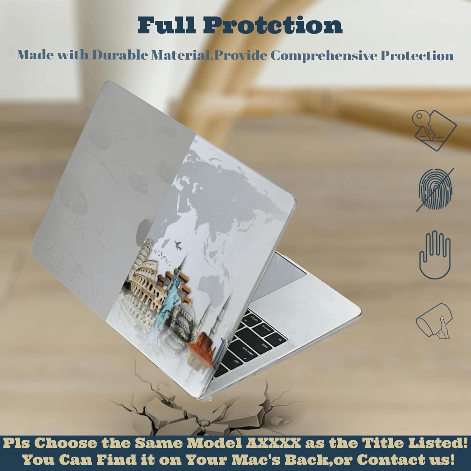 for MacBook Neo Case 13 inch with A18 Pro Chip (2026 Release Model A3404),Plastic Protective Laptop Hard Shell Case & Laptop Sleeve & Keyboard Cover,World Map