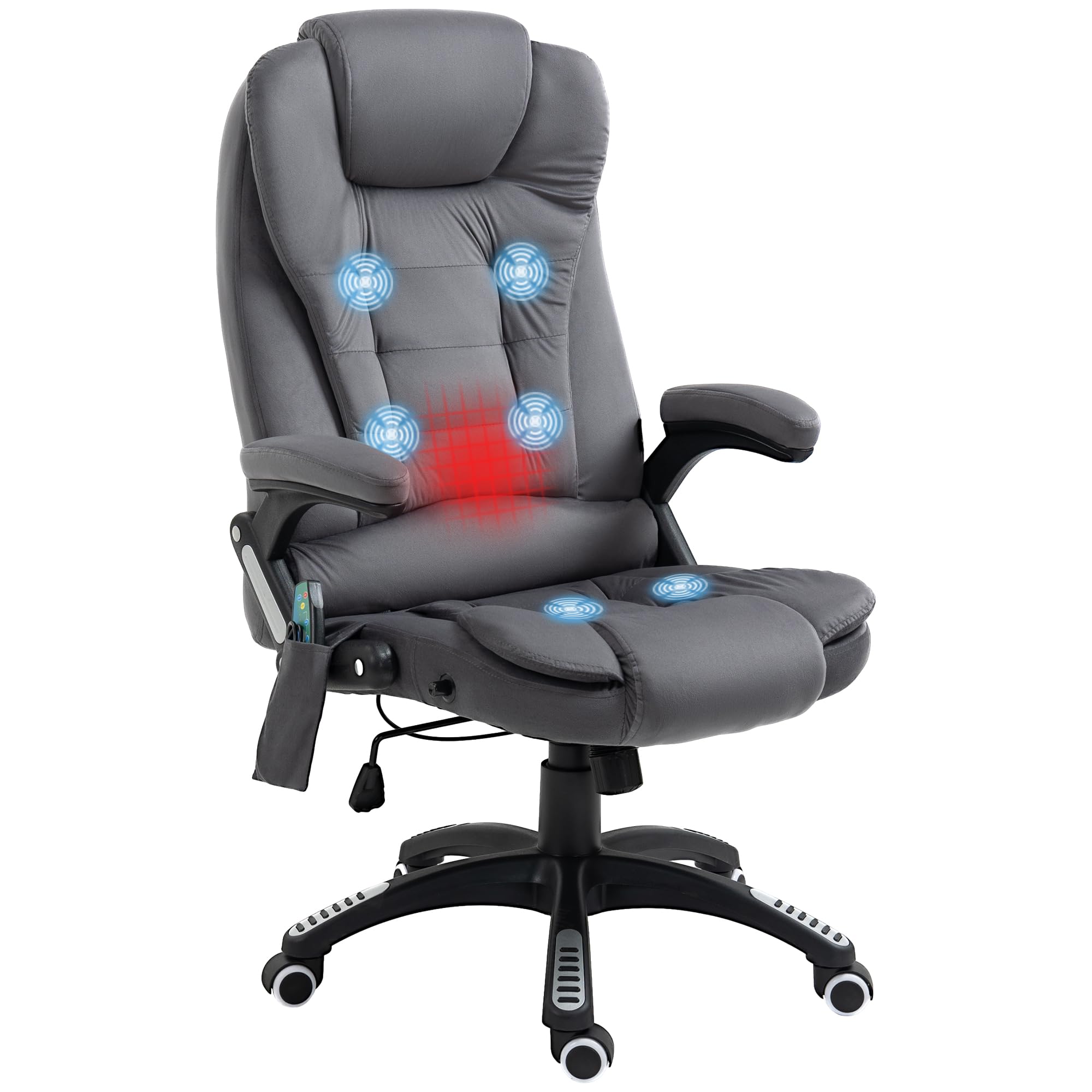 Vinsetto Bureaustoel ergonomisch, Massage- en Verwarmingsfunctie