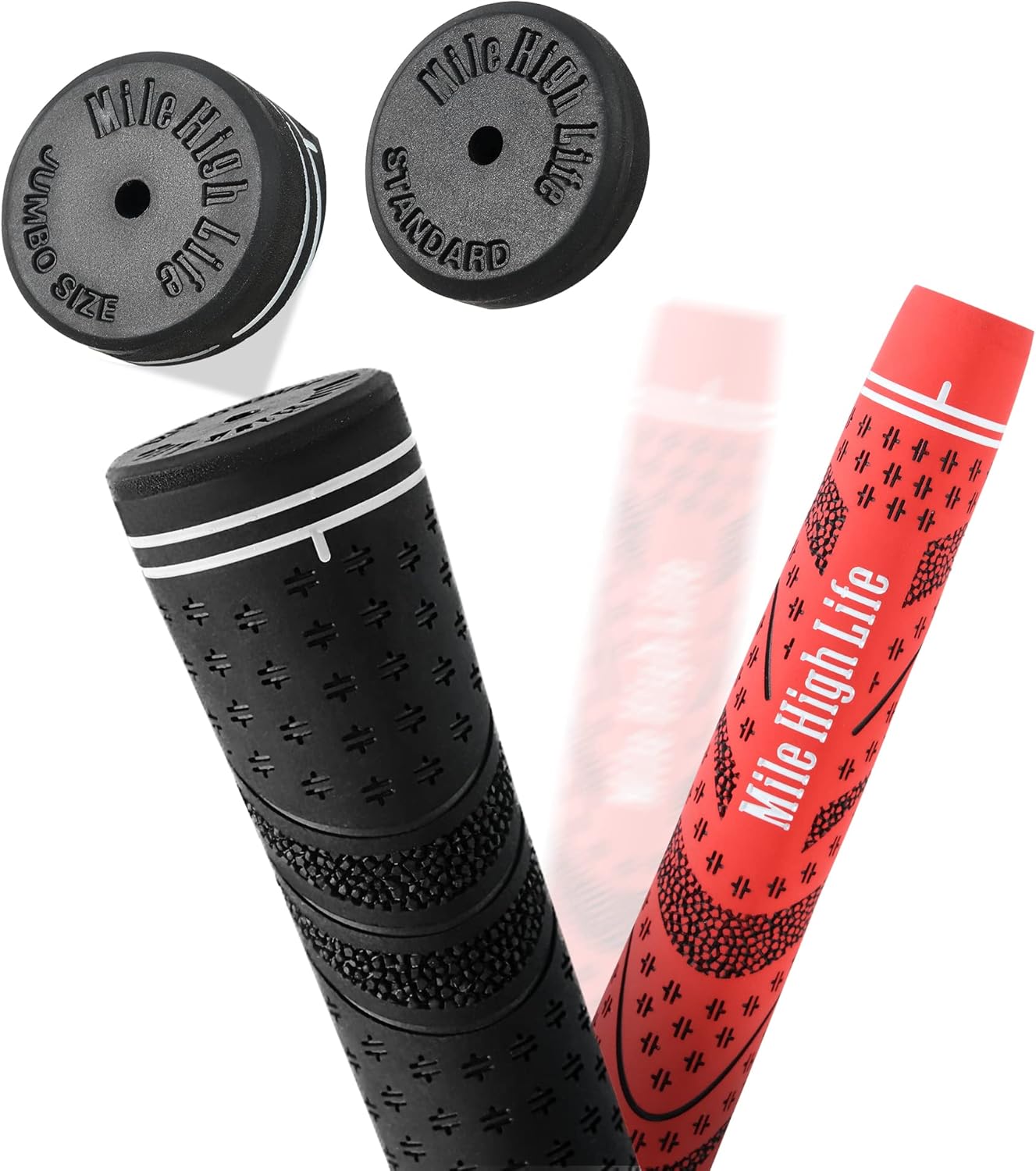 Mile High Life Golf Grips 13 Pack / 3 Pack - All-Weather Soft Rubber Golf Club Grips - High Shock Absorption, Enhanced Traction - Standard, Midsize & Jumbo Size (Core 0.58"-0.61")