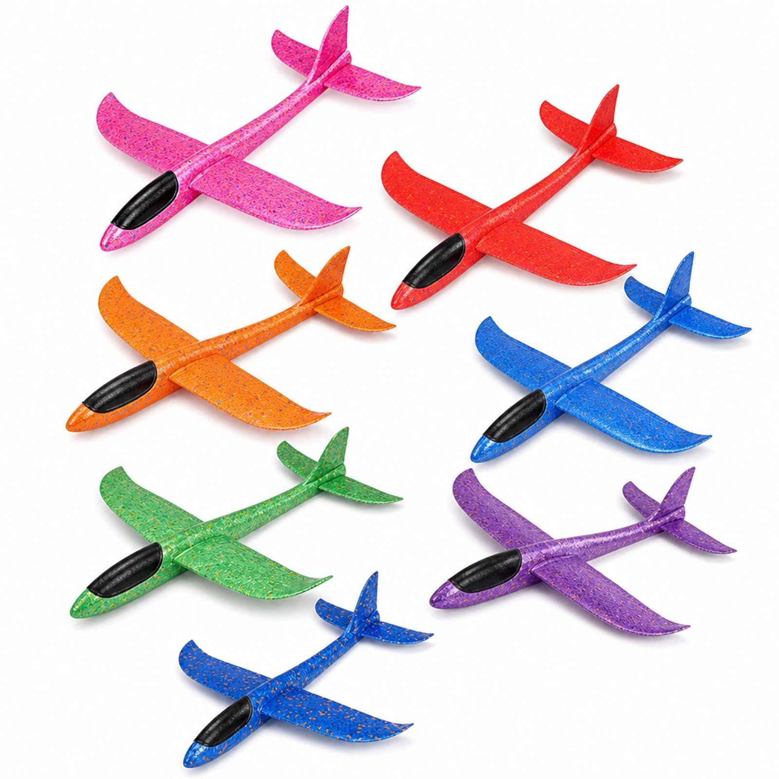 Buuraqq 8Pcs Foam Plane Set, Lightweight Foam Glider, Colorful Glider Foam Planes Airplane for Outdoor Play
