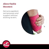 Vista 3 de Cramer Eco-Flex - Cinta elástica autoadhesiva, rosa, 2 pulgadas x 5 yardas, envoltura de vendaje atlético cohesiva, cinta deportiva flexible