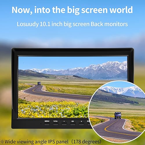 Miniatura 6 de Sistema de cámara de respaldo con monitor IPS de 10.1 pulgadas para camión, caravana, autobús, sistema de cámara de visión trasera, con cámara de