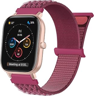 Kompatibel mit Amazfit GTS 4 Mini Armband, 20mm Nylon Sportarmband Uhr Ersatzarmband für Amazfit GTS 4, GTS 4 Mini, GTS 2, GTS 2 Mini, GTS 3, Amazfit Bip, Bip 3, Bip3 Pro, Bip U, Bip U Pro, GTR Mini