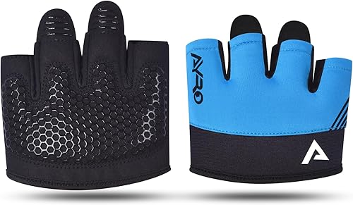 Miniatura 8 de AYRO Guantes de entrenamiento mínimos, guantes cortos parciales de gimnasio para levantamiento de pesas con almohadillas de agarre para hombres y