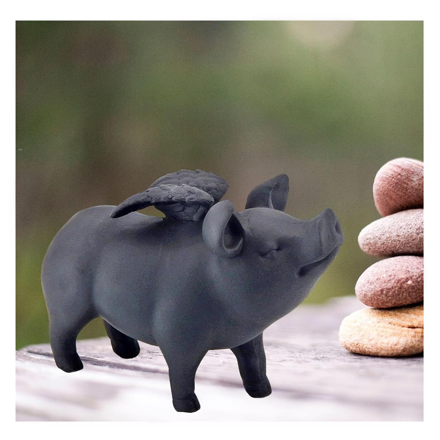 Amazon.com: Bellaa 26096 Whimsical Flying Pig Statue Angel