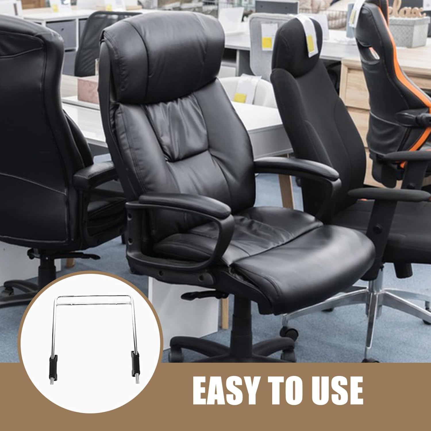 Angoily Retractable Swivel Office Chair Footrest Attachment 16.7 Inch Extendable Ergonomic Leg Rest for Gaming and Work Under Desk Support