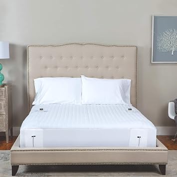 SensorPEDIC Warming Electric Mattress Pad with Digital Controller, Twin, White