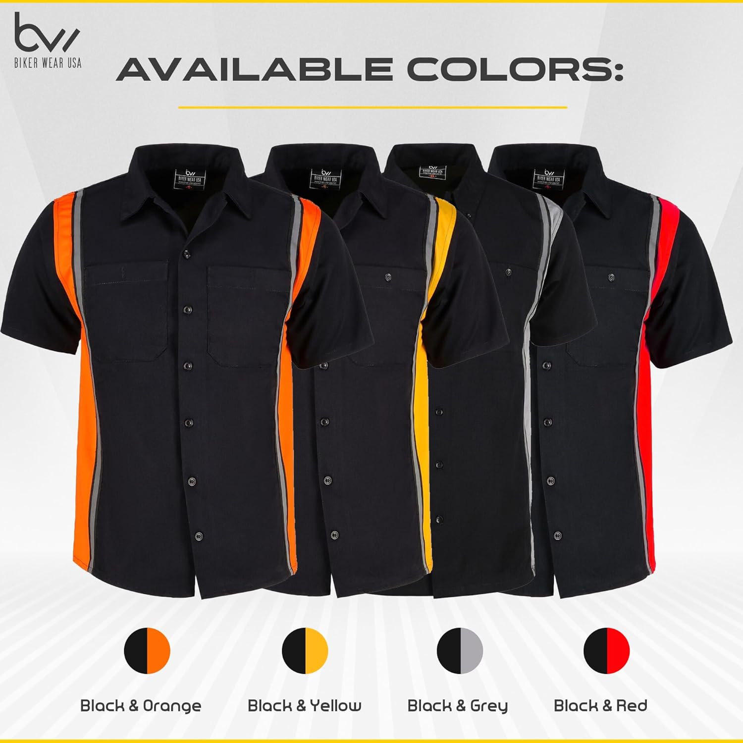 Men’s Work Shirt- Mechanical/Industrial Work Shirt with Vertical Reflective Lining - Image 7