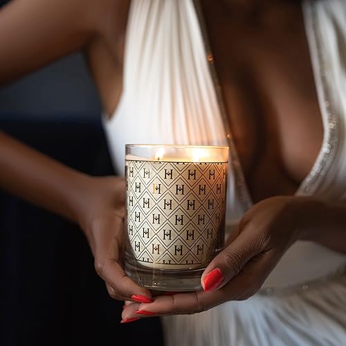 Miniatura 5 de Harlem Candle Company Speakeasy - Vela perfumada en tarro de lujo, patrón de oro de 22 quilates, 11 onzas, doble mecha, cera de soja vertida a mano