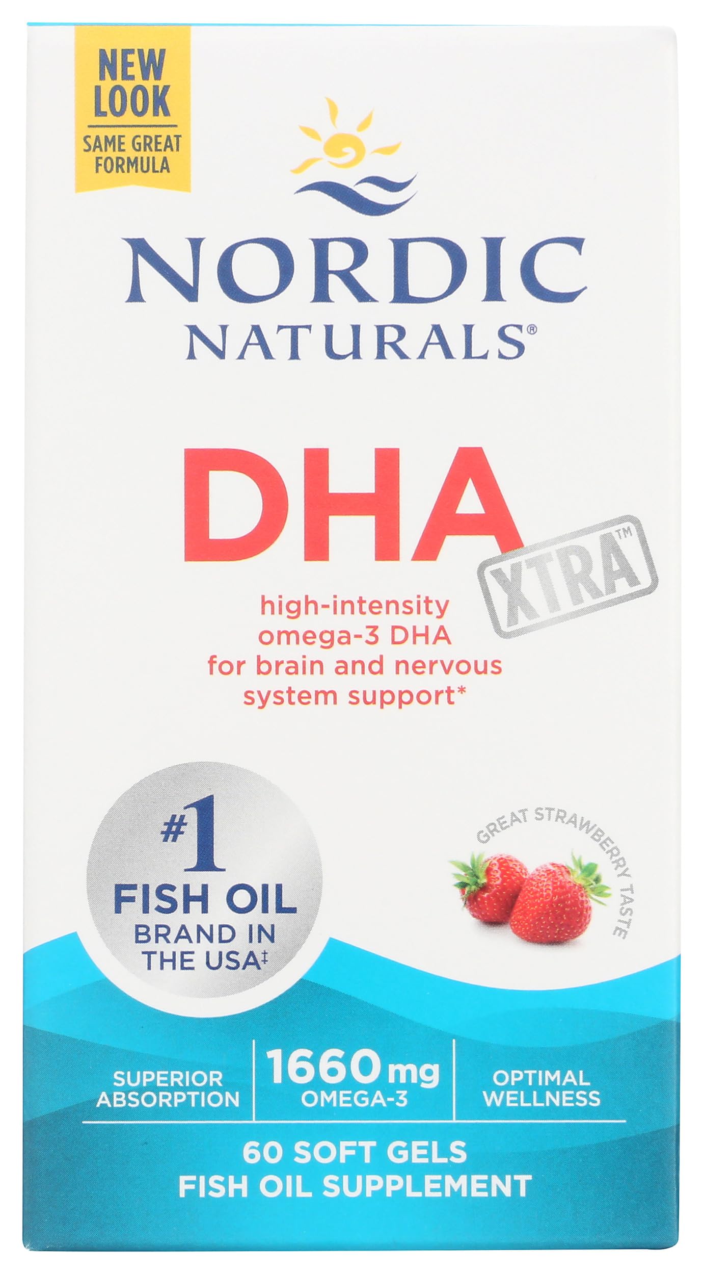 Nordic Naturals Strawberry DHA Xtra 1660 MG 60 SG, 60 CT