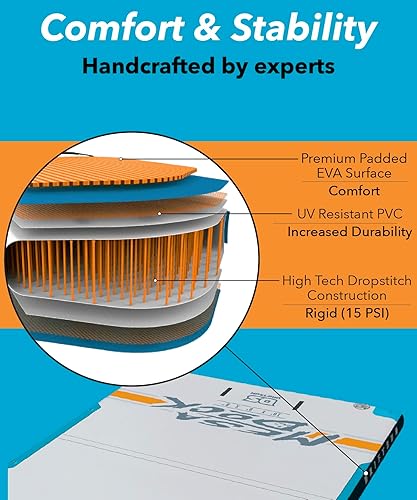 Miniatura 2 de Driftsun Plataforma flotante inflable para muelle  Flotadores de muelle de mesa, muelles flotantes para lagos y barcos, isla inflable, plataforma de